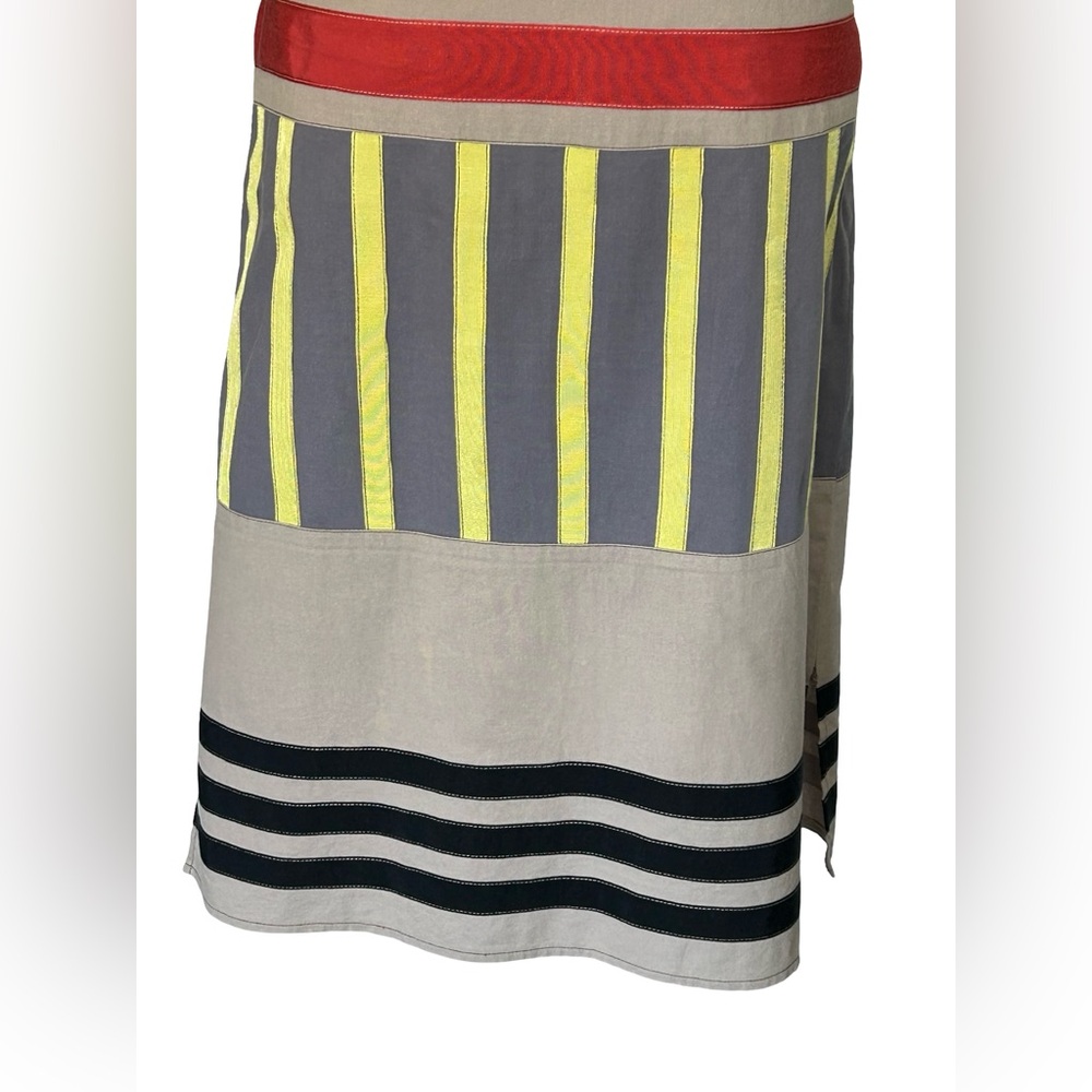 Neeah by D.A.R. Striped Midi Skirt Multicolor Cotton Size M Modest Art Boho - Picture 10 of 11